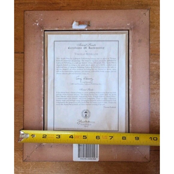 Thomas Kinkade "A Perfect  Red Rose" 10" x 12" Framed Signed Authenticity - Picture 11 of 11